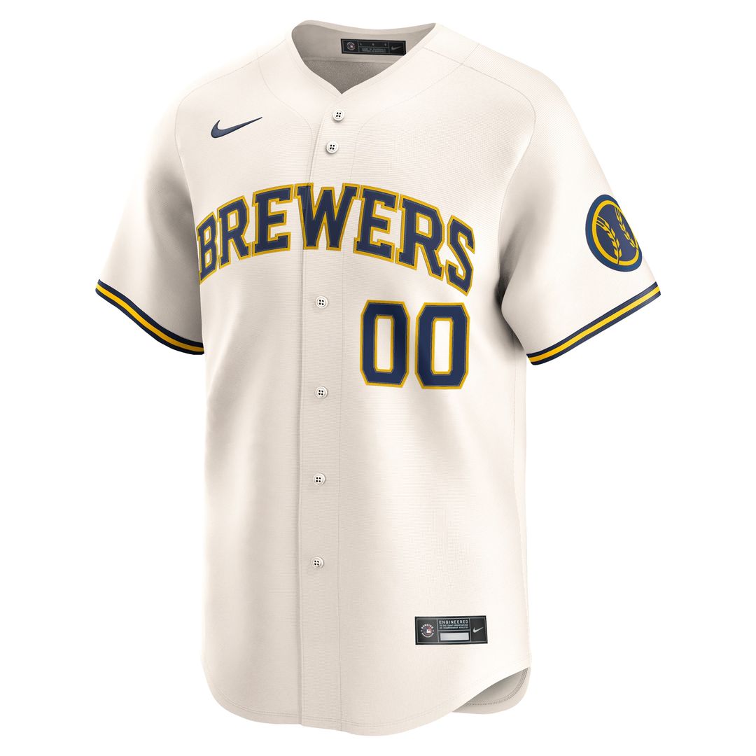 Milwaukee Brewers Nike Home Limited Custom Jersey - Cream Team Jersey Sports Fan Apparel