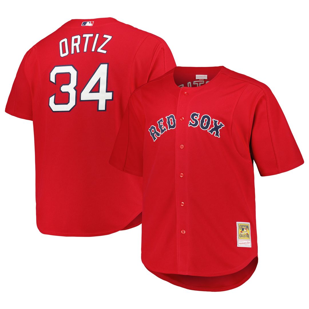 Boston Red Sox David Ortiz Mitchell & Ness Big & Tall Cooperstown Mesh Batting Practice Jersey - Red Team Jersey Sports Fan Apparel