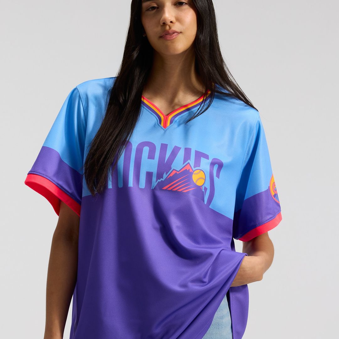 Colorado Rockies Nike Women's 2025 City Connect Limited Jersey - Purple/Light Blue Team Jersey Sports Fan Apparel