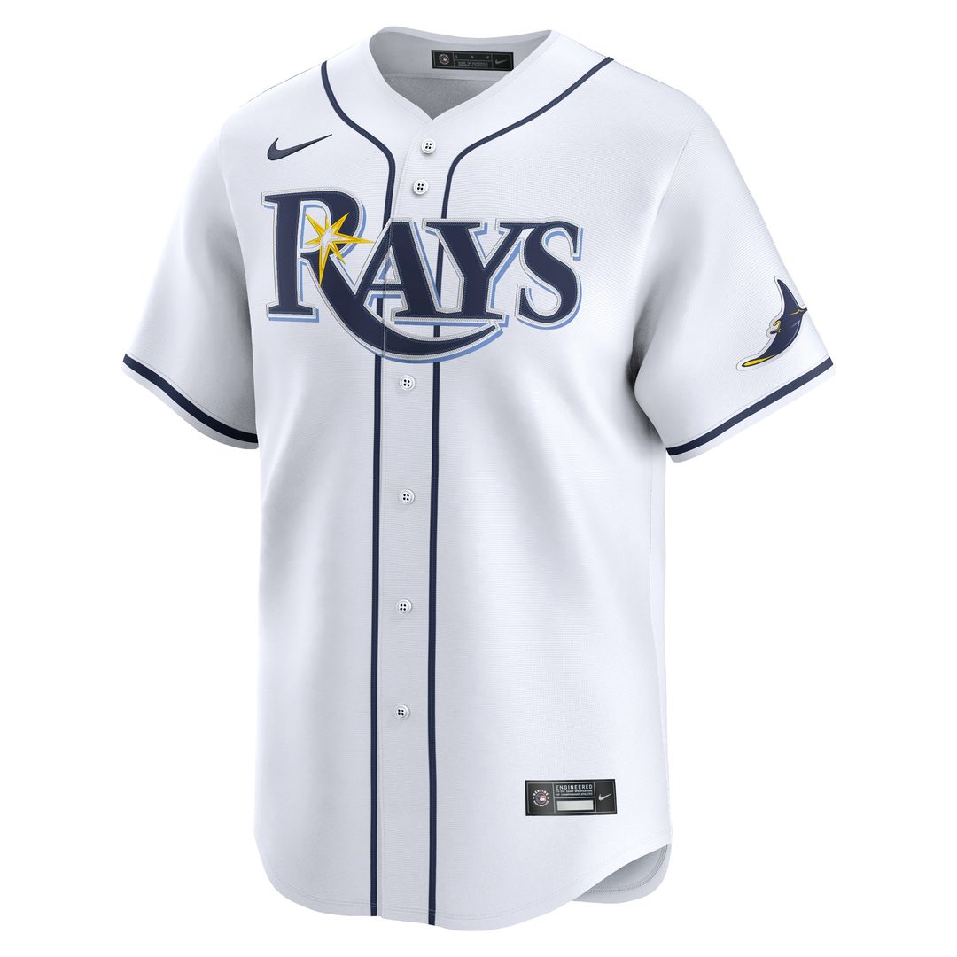 Tampa Bay Rays Junior Caminero Nike Home Limited Jersey - White Team Jersey Sports Fan Apparel