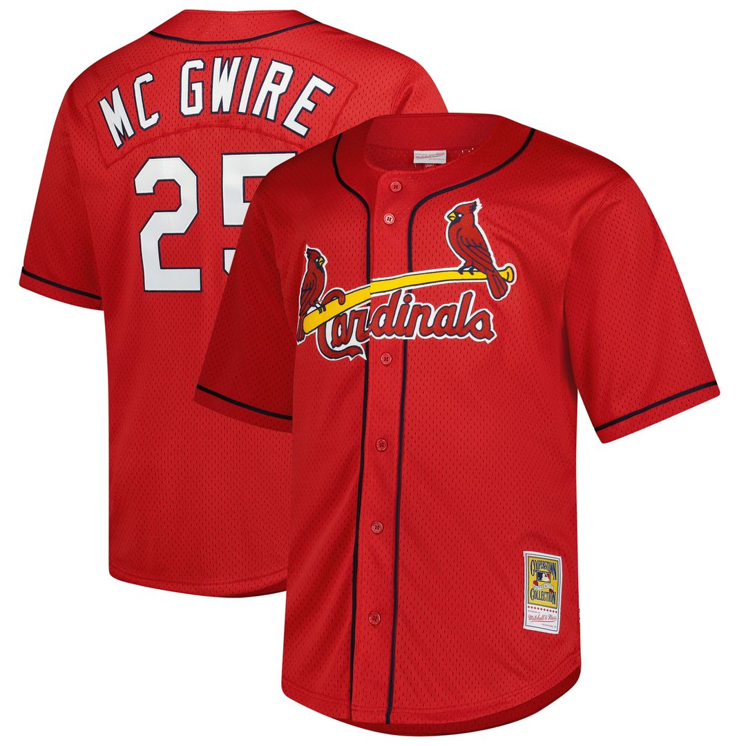 St. Louis Cardinals Mark McGwire Mitchell & Ness Big & Tall Cooperstown Mesh Batting Practice Jersey - Red Team Jersey Sports Fan Apparel