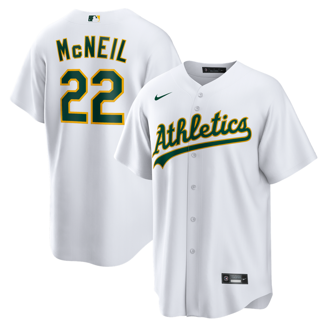Athletics Jeff McNeil Nike Home Replica Jersey - White Team Jersey Sports Fan Apparel