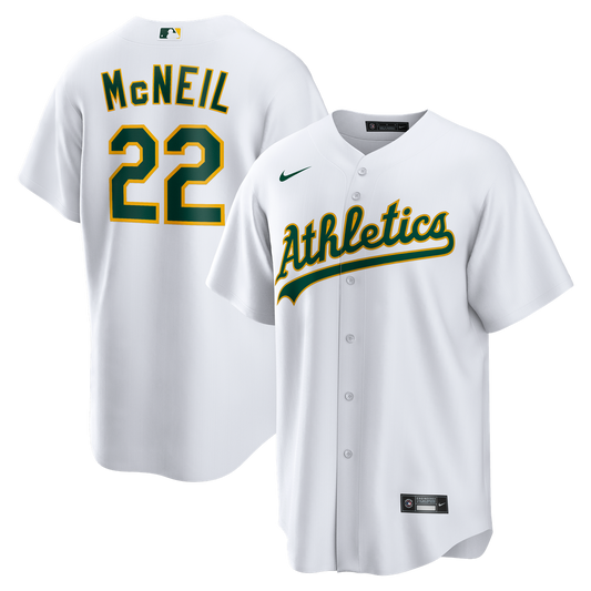 Athletics Jeff McNeil Nike Home Replica Jersey - White Team Jersey Sports Fan Apparel