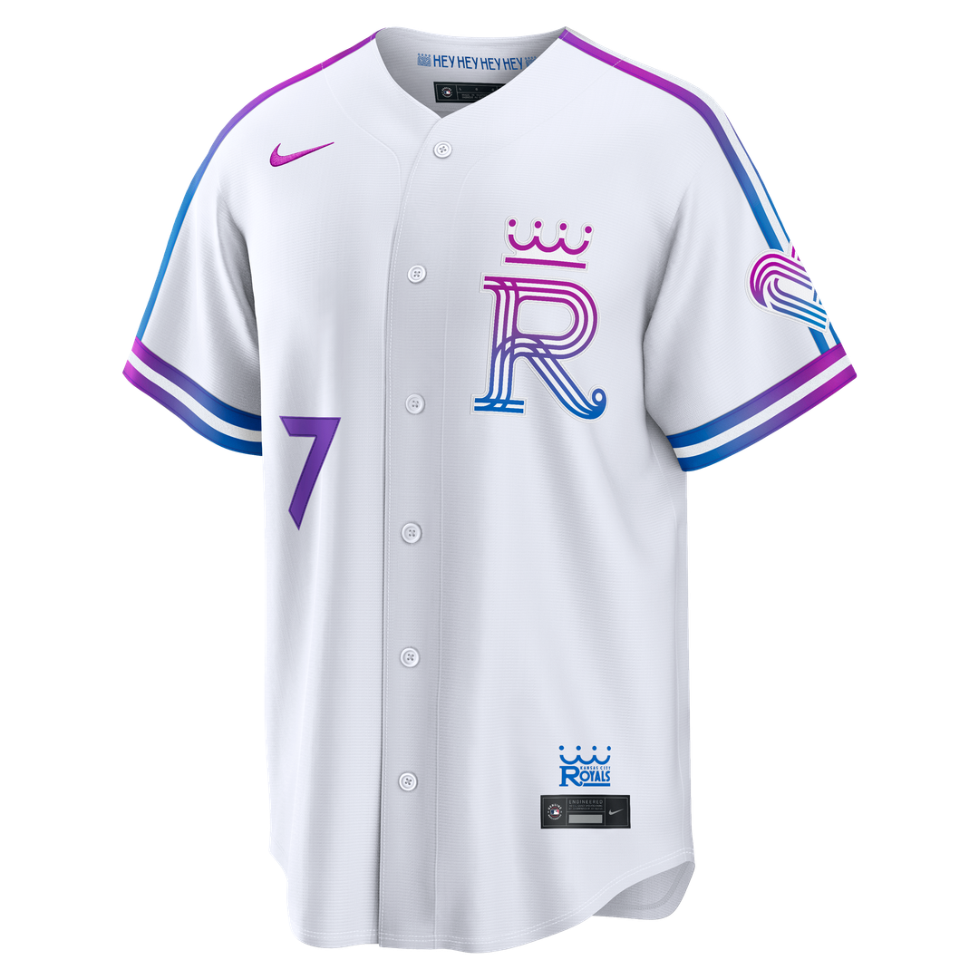 Kansas City Royals Bobby Witt Jr. Nike 2026 City Connect Stadium Jersey - White Team Jersey Sports Fan Apparel