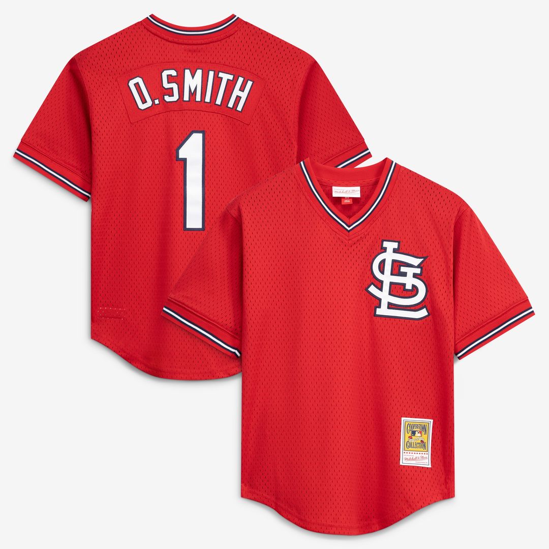 St. Louis Cardinals Ozzie Smith Mitchell & Ness Authentic Batting Practice Jersey - Scarlet Team Jersey Sports Fan Apparel