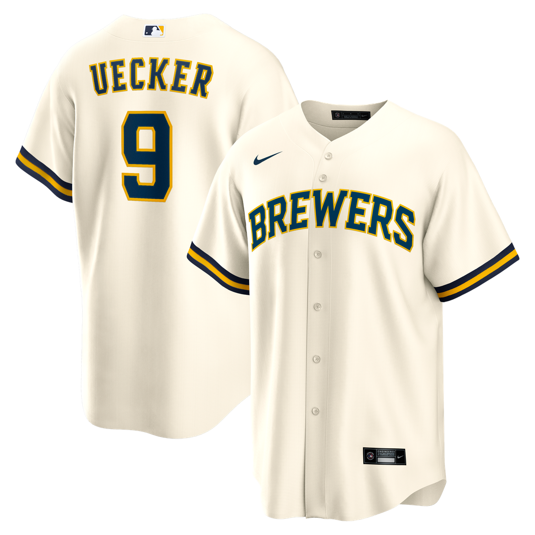 Milwaukee Brewers Bob Uecker Nike Home Retired Player Replica Jersey - Cream Team Jersey Sports Fan Apparel