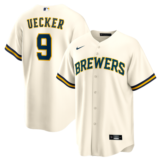 Milwaukee Brewers Bob Uecker Nike Home Retired Player Replica Jersey - Cream Team Jersey Sports Fan Apparel