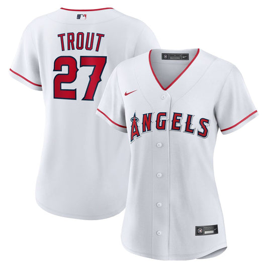 Los Angeles Angels Mike Trout Nike Women's Home Replica Player Jersey - White Team Jersey Sports Fan Apparel