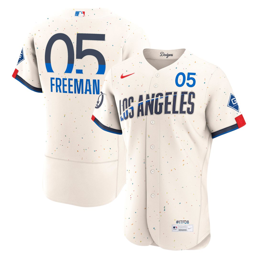 Los Angeles Dodgers Freddie Freeman Nike City Connect Authentic Sponsor Patch Jersey - Cream Team Jersey Sports Fan Apparel