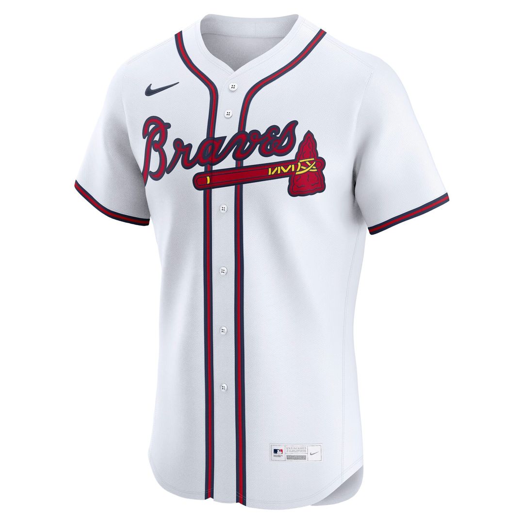 Atlanta Braves Nike Home Elite Jersey - White Team Jersey Sports Fan Apparel