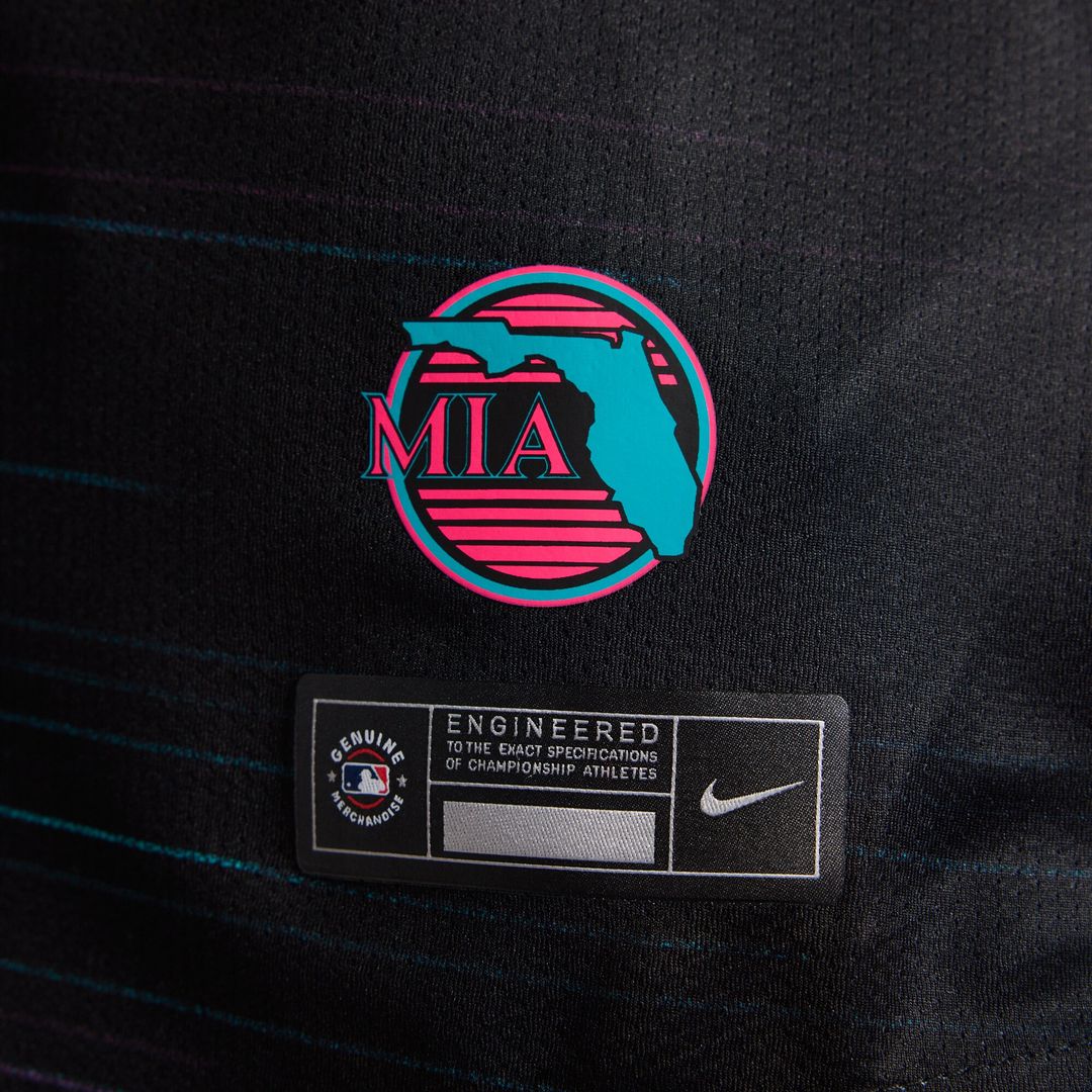 Miami Marlins Nike Women's 2025 City Connect Limited Jersey - Black Team Jersey Sports Fan Apparel