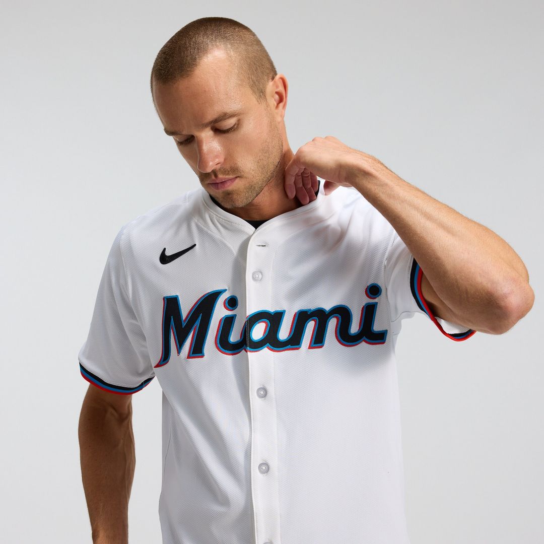 Miami Marlins Nike Home Elite Jersey - White Team Jersey Sports Fan Apparel