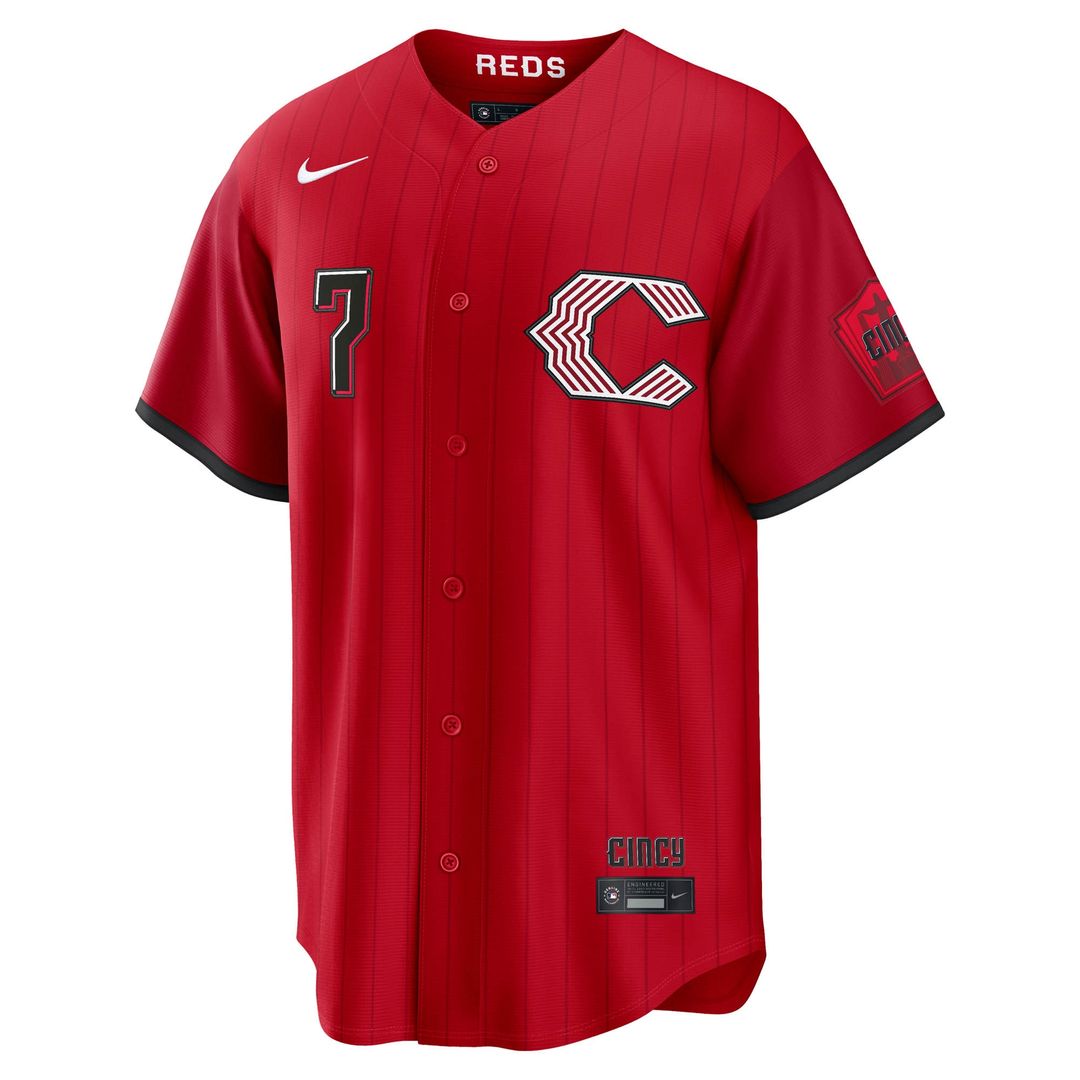 Cincinnati Reds Spencer Steer Nike 2026 City Connect Stadium Jersey - Red Team Jersey Sports Fan Apparel