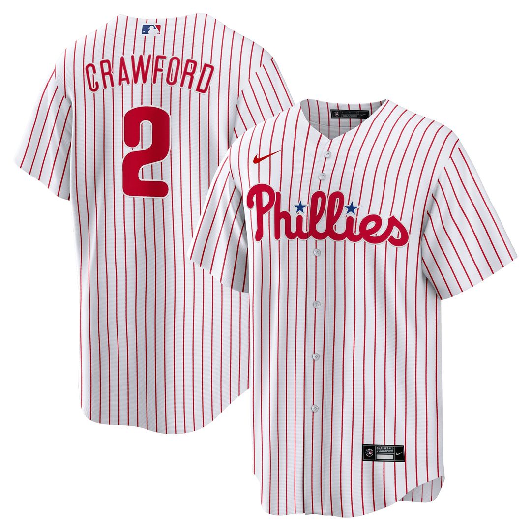 Philadelphia Phillies Justin Crawford Nike Home Replica Jersey - White Team Jersey Sports Fan Apparel