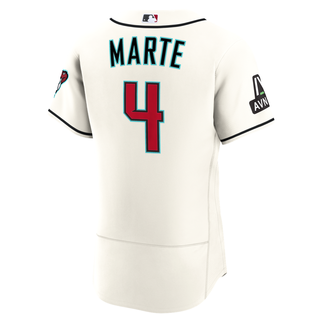 Arizona Diamondbacks Ketel Marte Nike Home Authentic Sponsor Patch Jersey - Cream Team Jersey Sports Fan Apparel