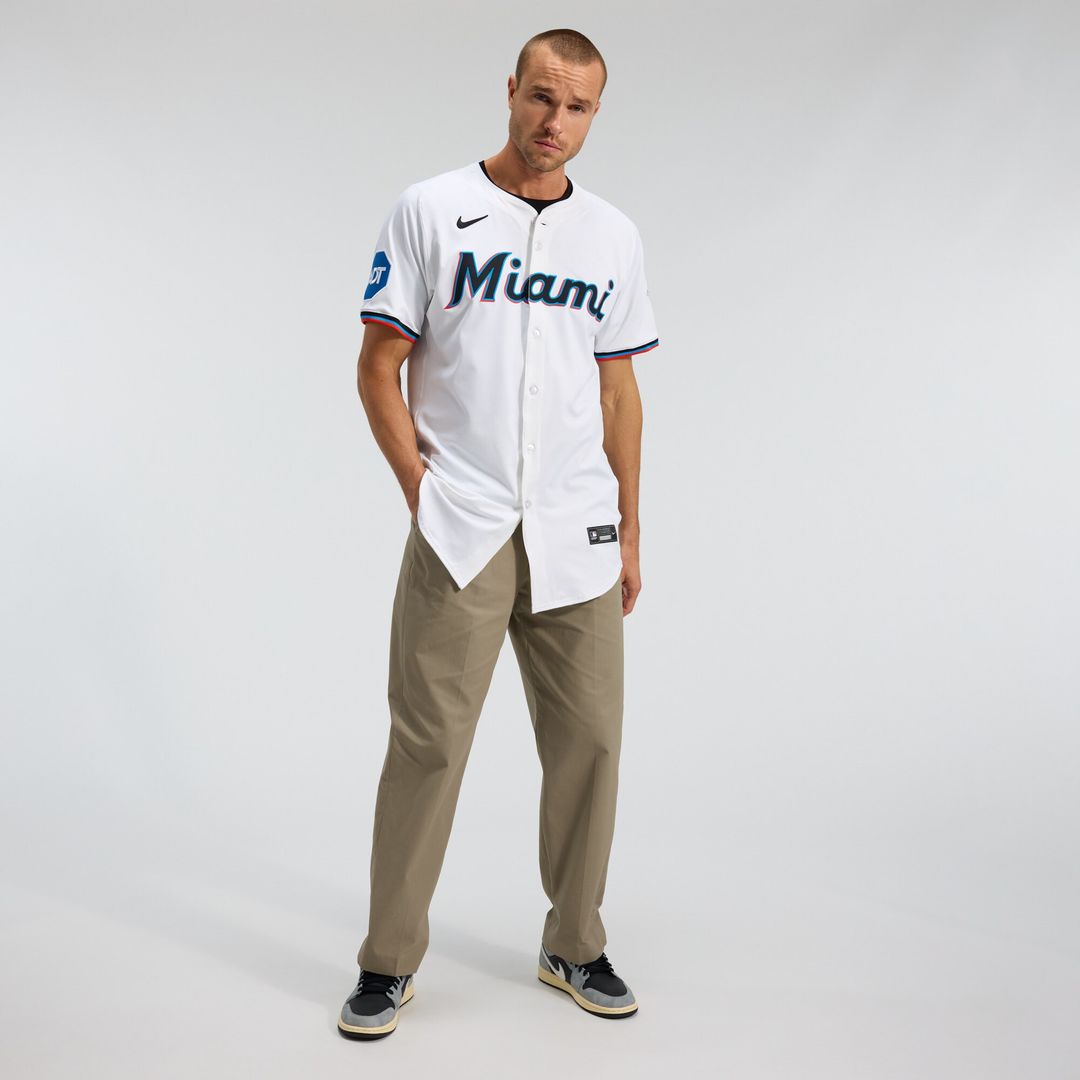Miami Marlins Nike Home Elite Jersey - White Team Jersey Sports Fan Apparel