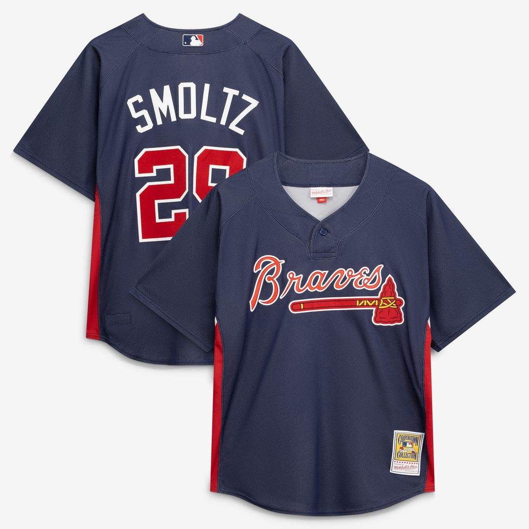 Atlanta Braves John Smoltz Mitchell & Ness Authentic Batting Practice Jersey - Navy Team Jersey Sports Fan Apparel
