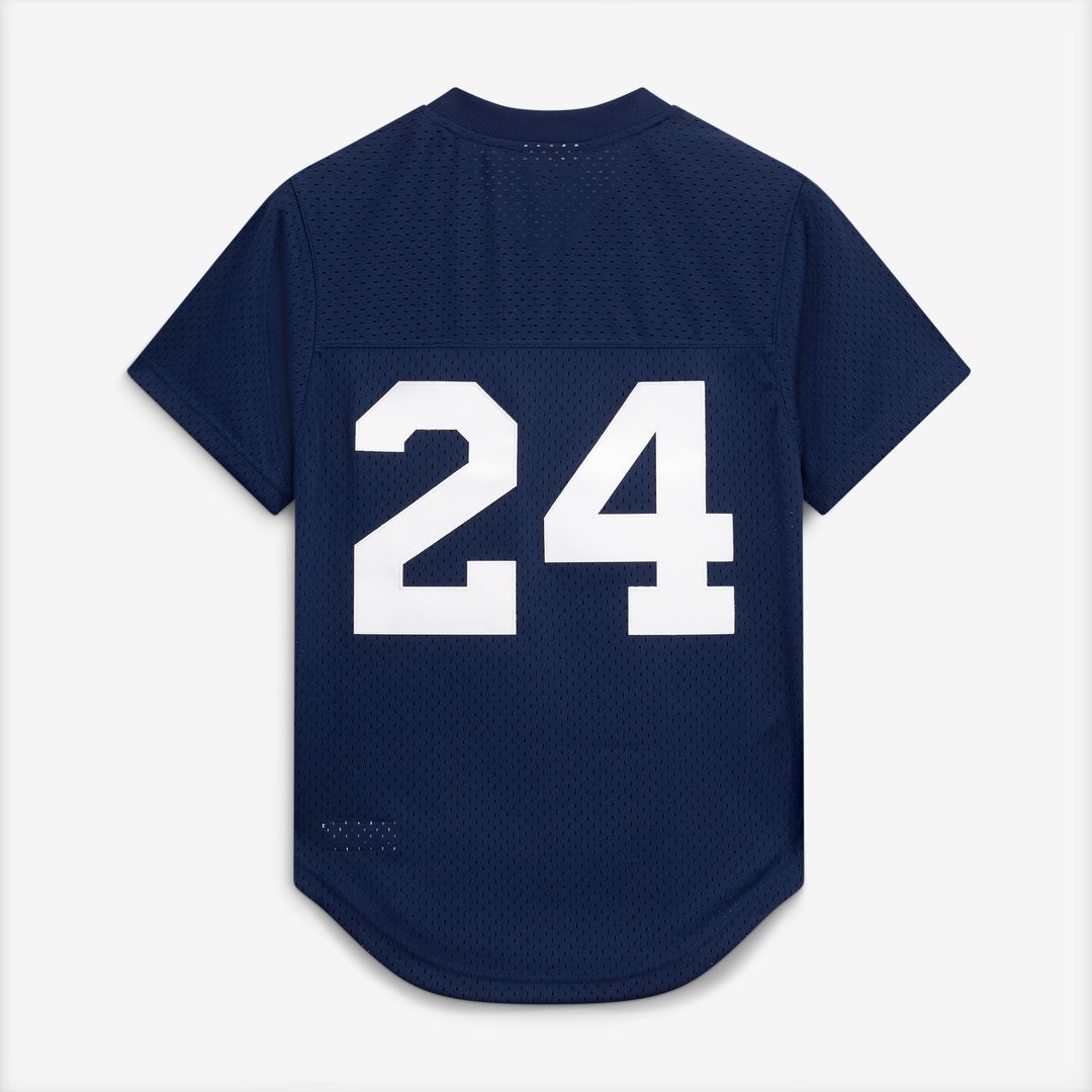 New York Yankees Rickey Henderson Mitchell & Ness Cooperstown Mesh Batting Practice Button - Up Jersey - Navy Team Jersey Sports Fan Apparel