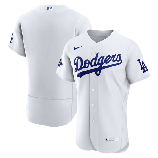 Los Angeles Dodgers Nike Home Sponsor Patch Authentic Jersey - White Team Jersey Sports Fan Apparel