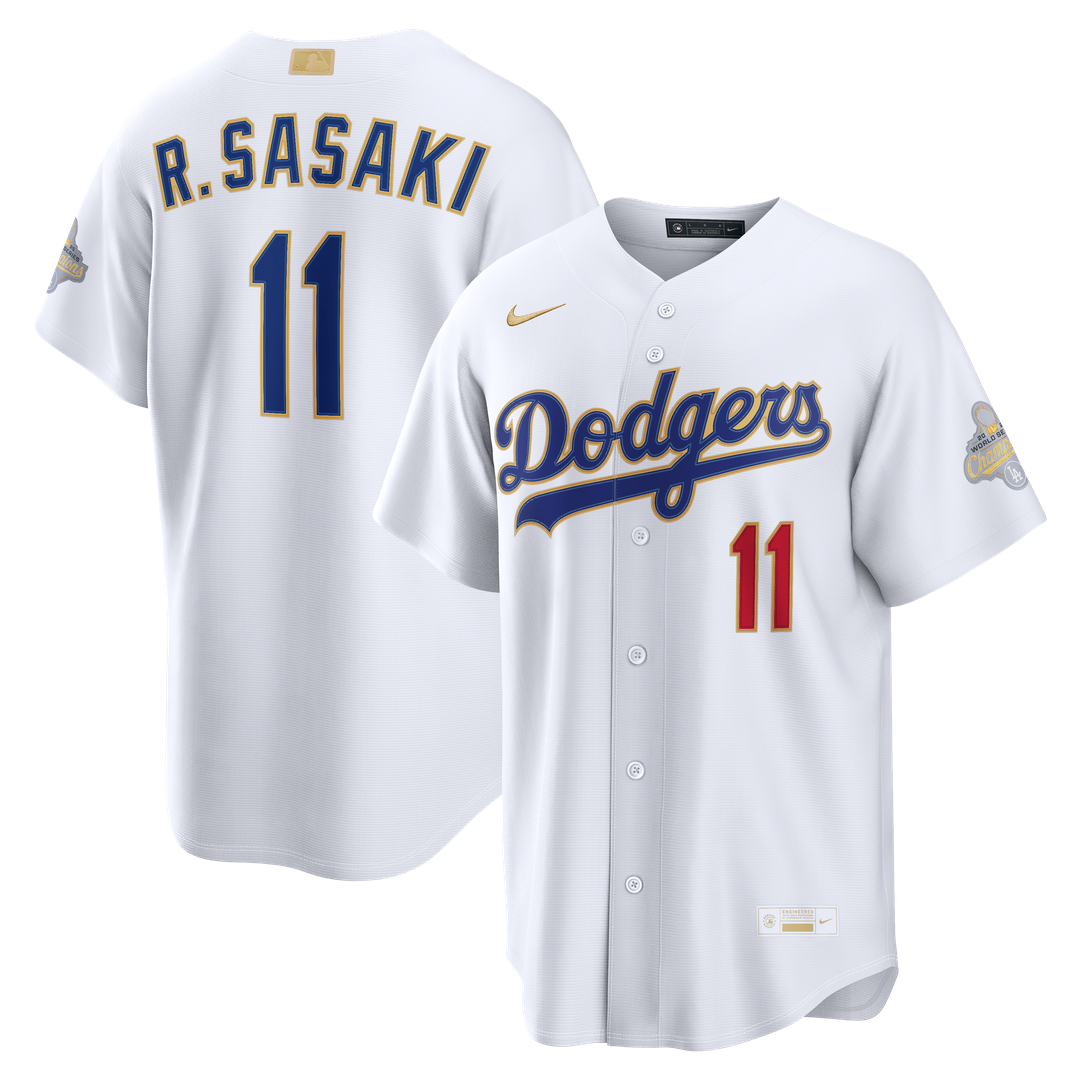 Los Angeles Dodgers Roki Sasaki Nike 2026 Gold Collection Stadium Jersey - White Team Jersey Sports Fan Apparel