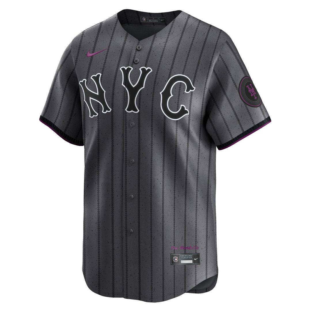New York Mets Nike 2024 City Connect Limited Jersey - Graphite Team Jersey Sports Fan Apparel