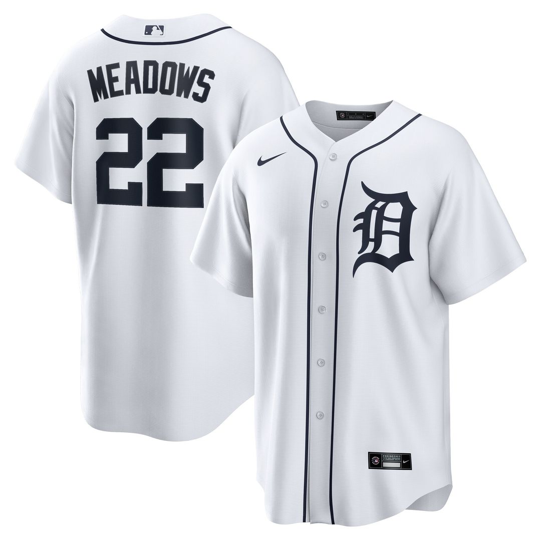 Detroit Tigers Parker Meadows Nike Home Replica Jersey - White Team Jersey Sports Fan Apparel