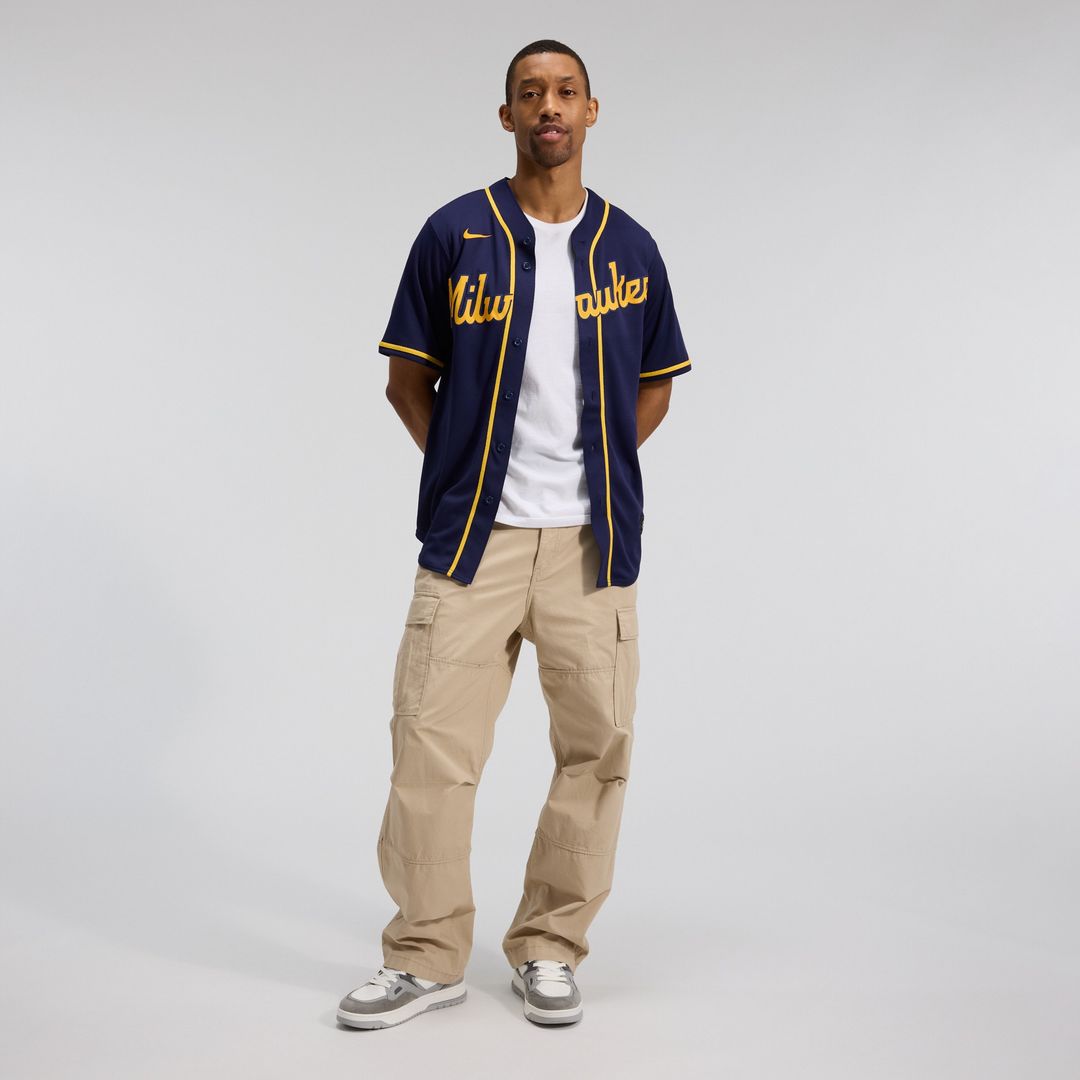 Milwaukee Brewers Nike Alternate Replica Team Jersey - Navy Team Jersey Sports Fan Apparel