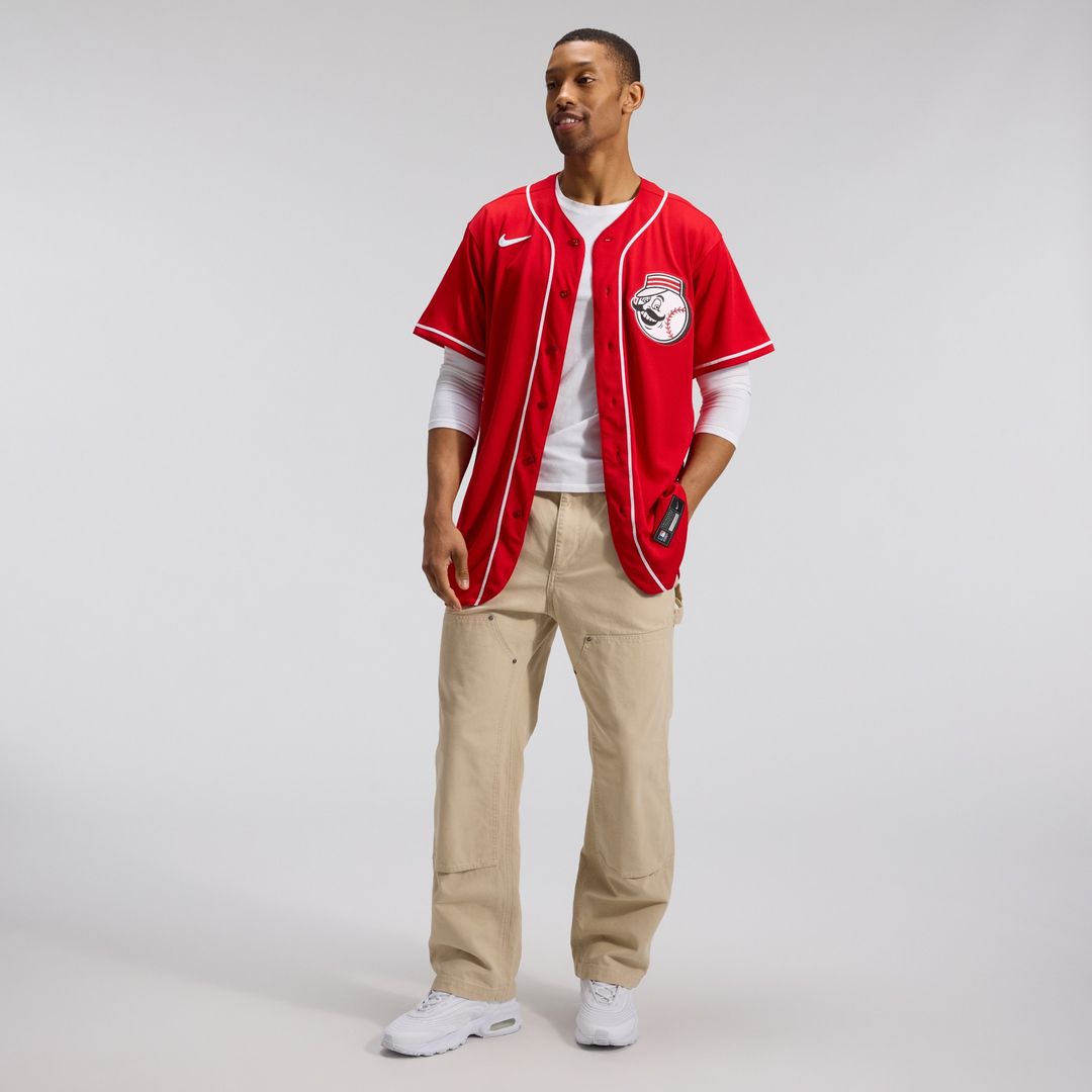 Cincinnati Reds Nike Alternate Authentic Team Logo Jersey - Scarlet Team Jersey Sports Fan Apparel
