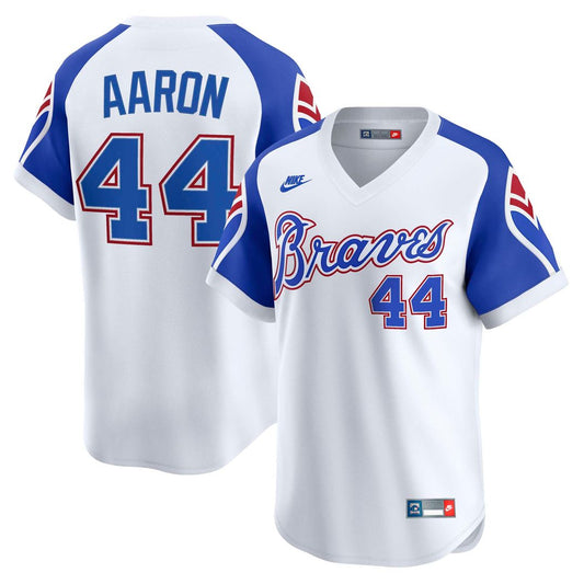 Atlanta Braves Hank Aaron Nike Throwback Cooperstown Limited Jersey - White Team Jersey Sports Fan Apparel