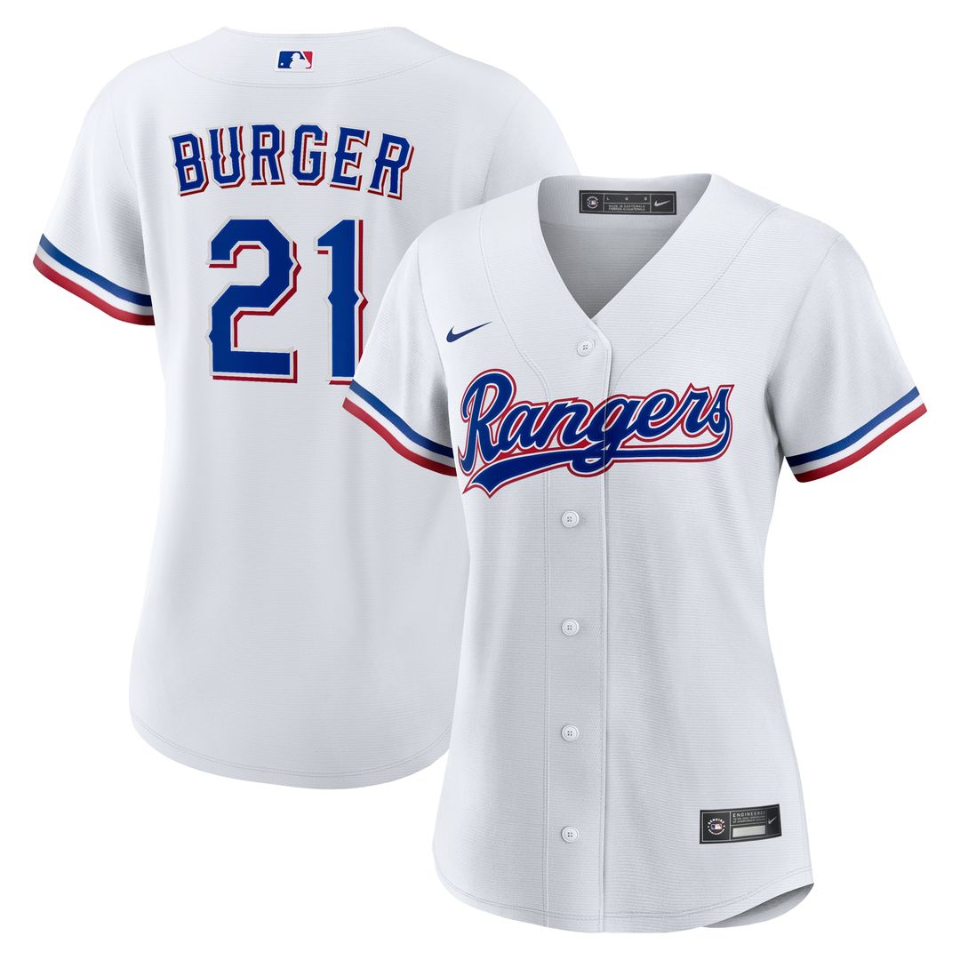 Texas Rangers Jake Burger Nike Women's Home Replica Jersey - White Team Jersey Sports Fan Apparel