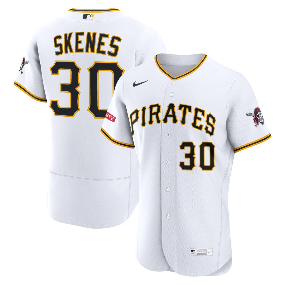 Pittsburgh Pirates Paul Skenes Nike Home Authentic Sponsor Patch Jersey - White Team Jersey Sports Fan Apparel