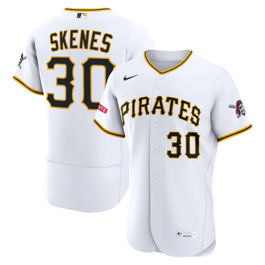 Pittsburgh Pirates Paul Skenes Nike Home Authentic Sponsor Patch Jersey - White Team Jersey Sports Fan Apparel