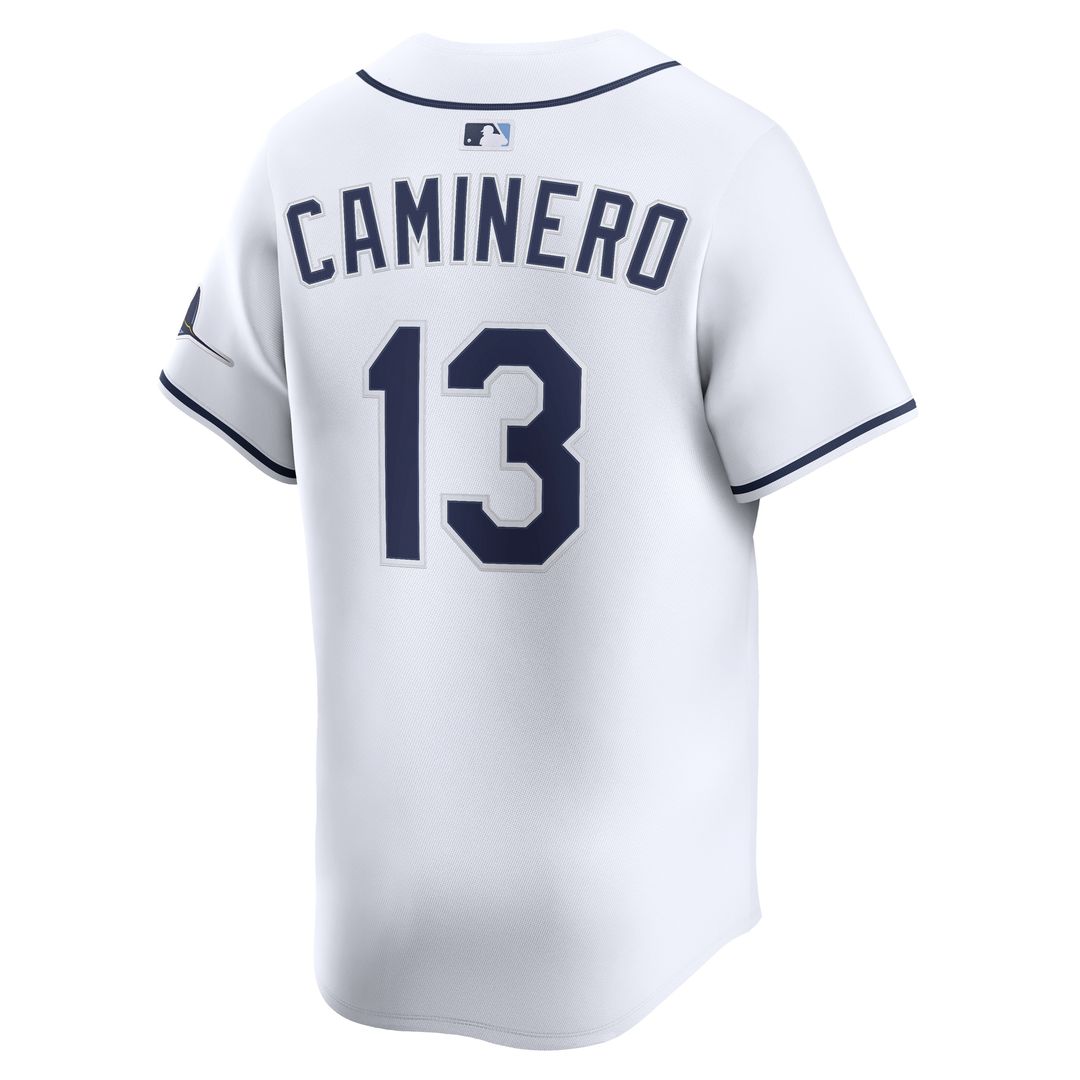 Tampa Bay Rays Junior Caminero Nike Home Limited Jersey - White Team Jersey Sports Fan Apparel