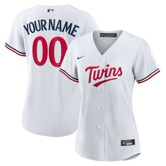 Minnesota Twins Nike Women's Home Replica Custom Jersey - White Team Jersey Sports Fan Apparel