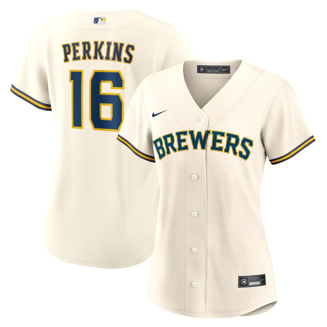 Milwaukee Brewers Blake Perkins Nike Women's Home Replica Jersey - Cream Team Jersey Sports Fan Apparel