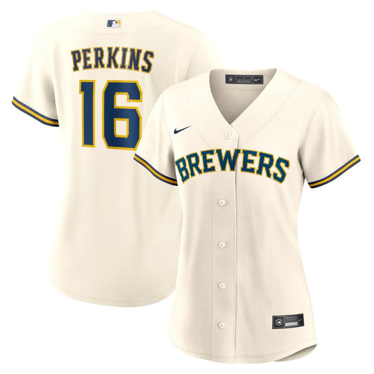 Milwaukee Brewers Blake Perkins Nike Women's Home Replica Jersey - Cream Team Jersey Sports Fan Apparel