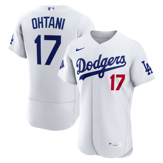 Los Angeles Dodgers Shohei Ohtani Nike Home Authentic Sponsor Patch Jersey - White Team Jersey Sports Fan Apparel