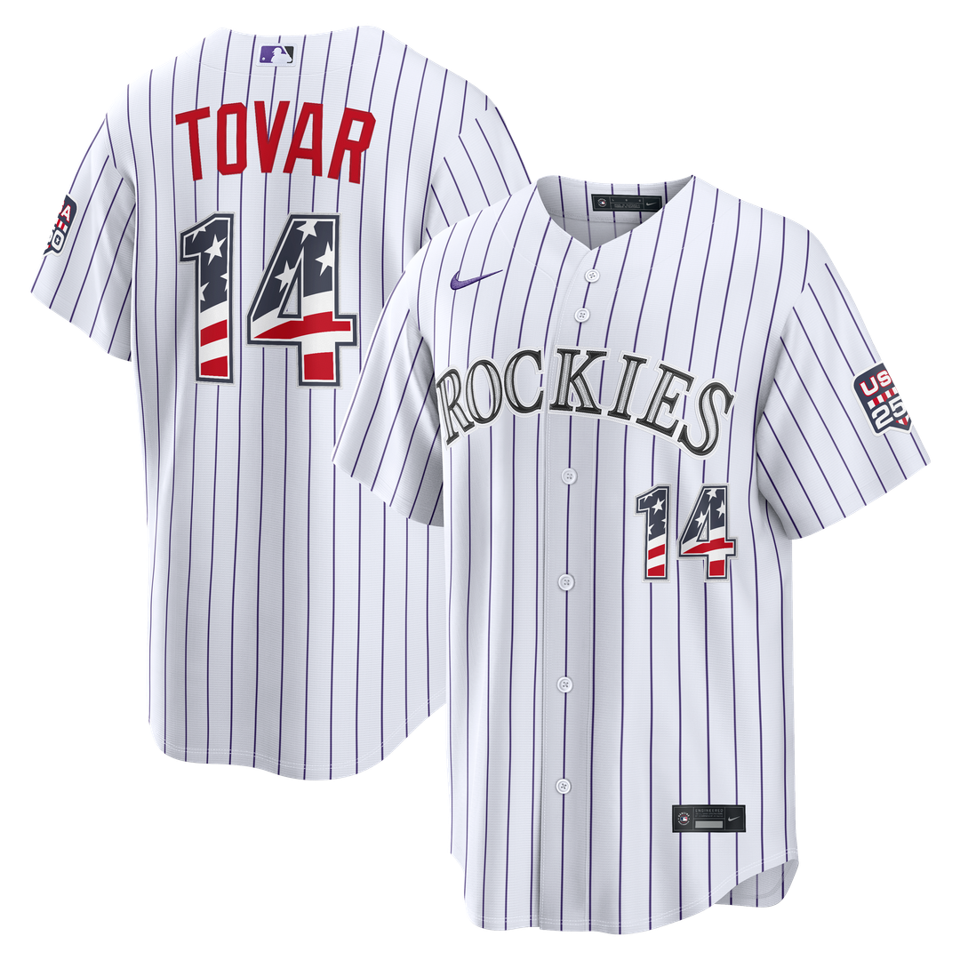 Colorado Rockies Ezequiel Tovar Nike USA 250 Fourth of July Home Stadium Jersey - White Team Jersey Sports Fan Apparel