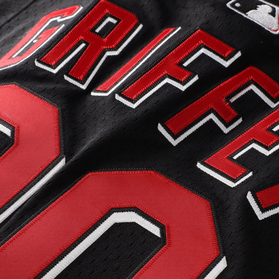 Cincinnati Reds Ken Griffey Jr. Mitchell & Ness Cooperstown Mesh Batting Practice Button - Up Jersey - Black Team Jersey Sports Fan Apparel