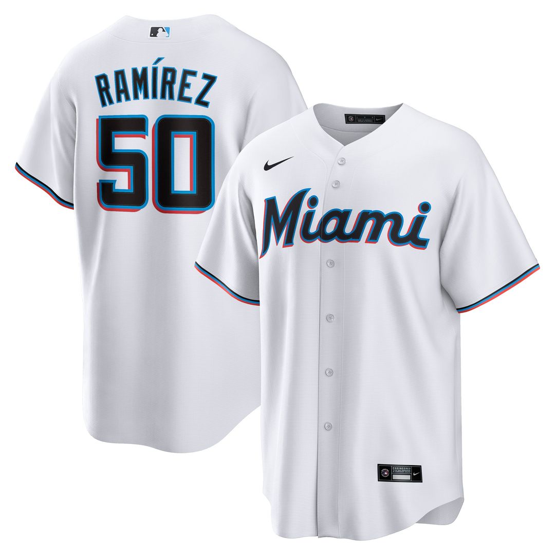 Miami Marlins Agustín Ramírez Nike Home Replica Jersey - White Team Jersey Sports Fan Apparel