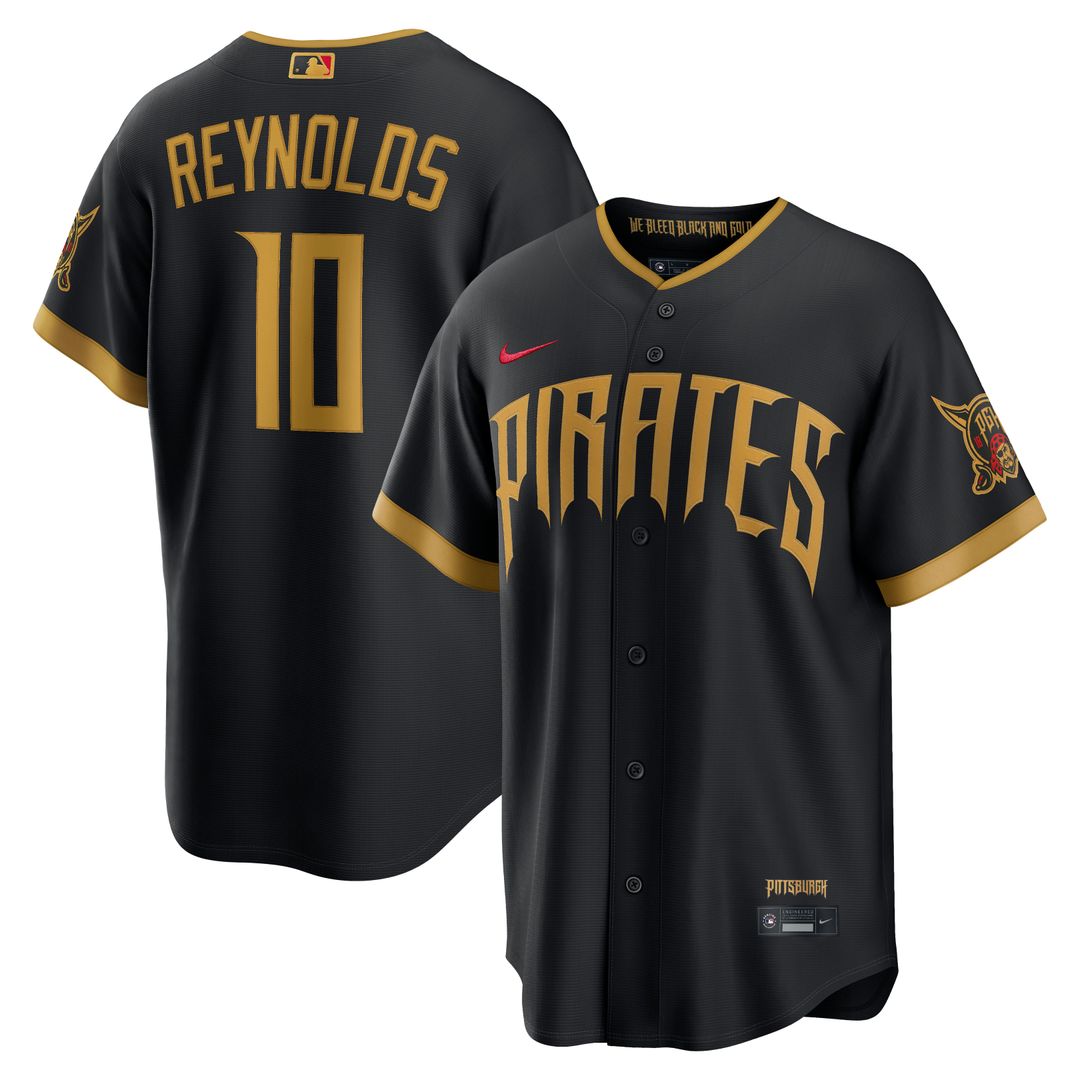 Pittsburgh Pirates Bryan Reynolds Nike 2026 City Connect Stadium Jersey - Black Team Jersey Sports Fan Apparel