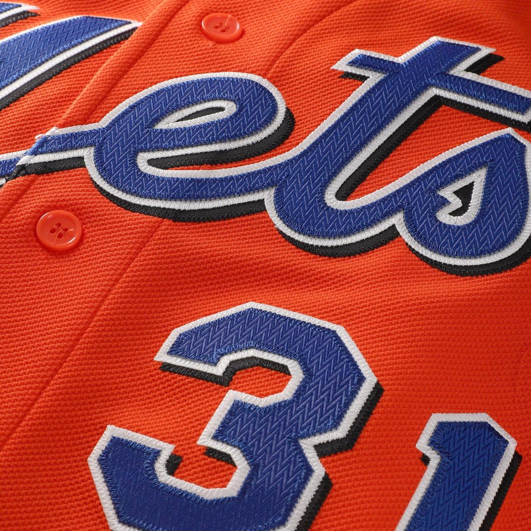 New York Mets Mike Piazza Mitchell & Ness Cooperstown Mesh Batting Practice Button - Up Jersey - Orange Team Jersey Sports Fan Apparel