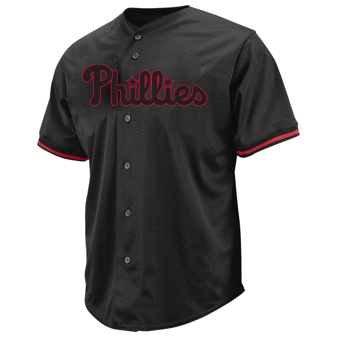 Philadelphia Phillies Bryce Harper Profile Big & Tall Pop Fashion Jersey - Black Team Jersey Sports Fan Apparel