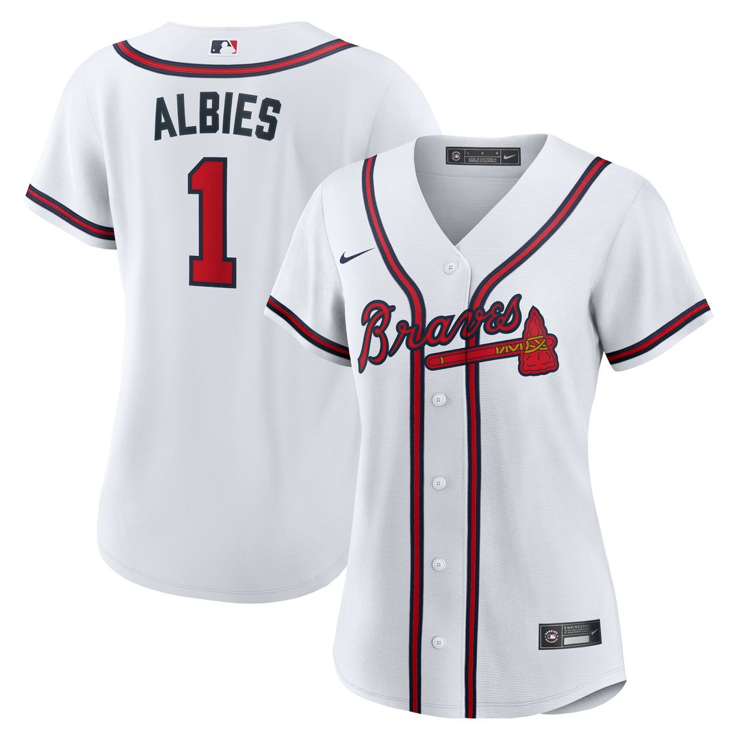 Atlanta Braves Ozzie Albies Nike Women's Home Replica Jersey - White Team Jersey Sports Fan Apparel