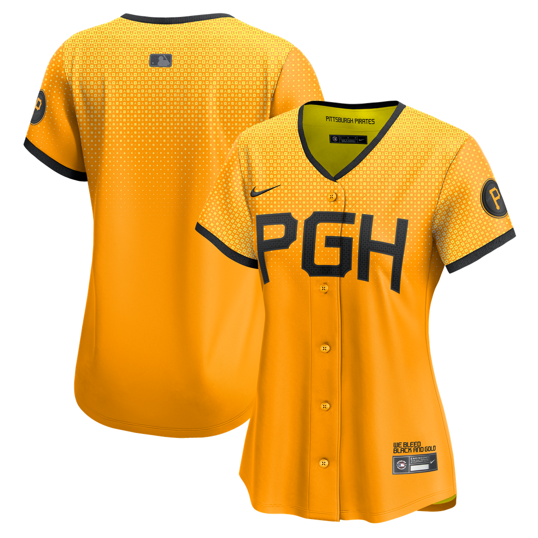Pittsburgh Pirates Nike Women's City Connect Limited Jersey - Gold Team Jersey Sports Fan Apparel
