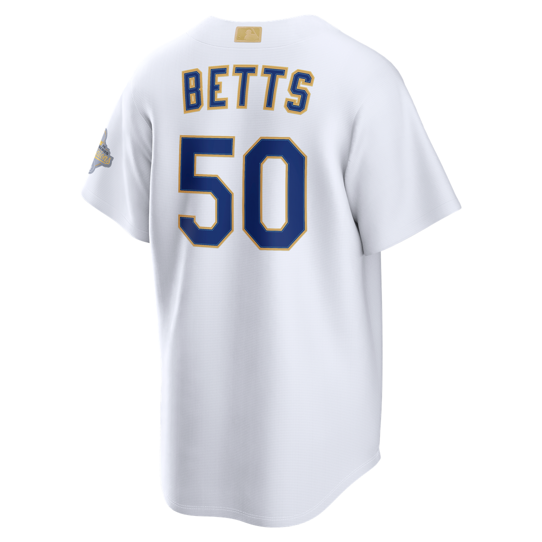 Los Angeles Dodgers Mookie Betts Nike 2026 Gold Collection Stadium Jersey - White Team Jersey Sports Fan Apparel