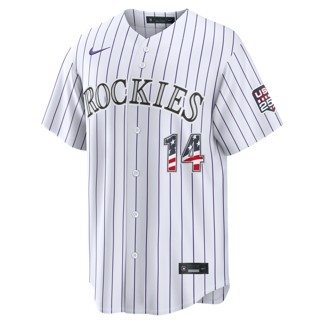 Colorado Rockies Ezequiel Tovar Nike USA 250 Fourth of July Home Stadium Jersey - White Team Jersey Sports Fan Apparel