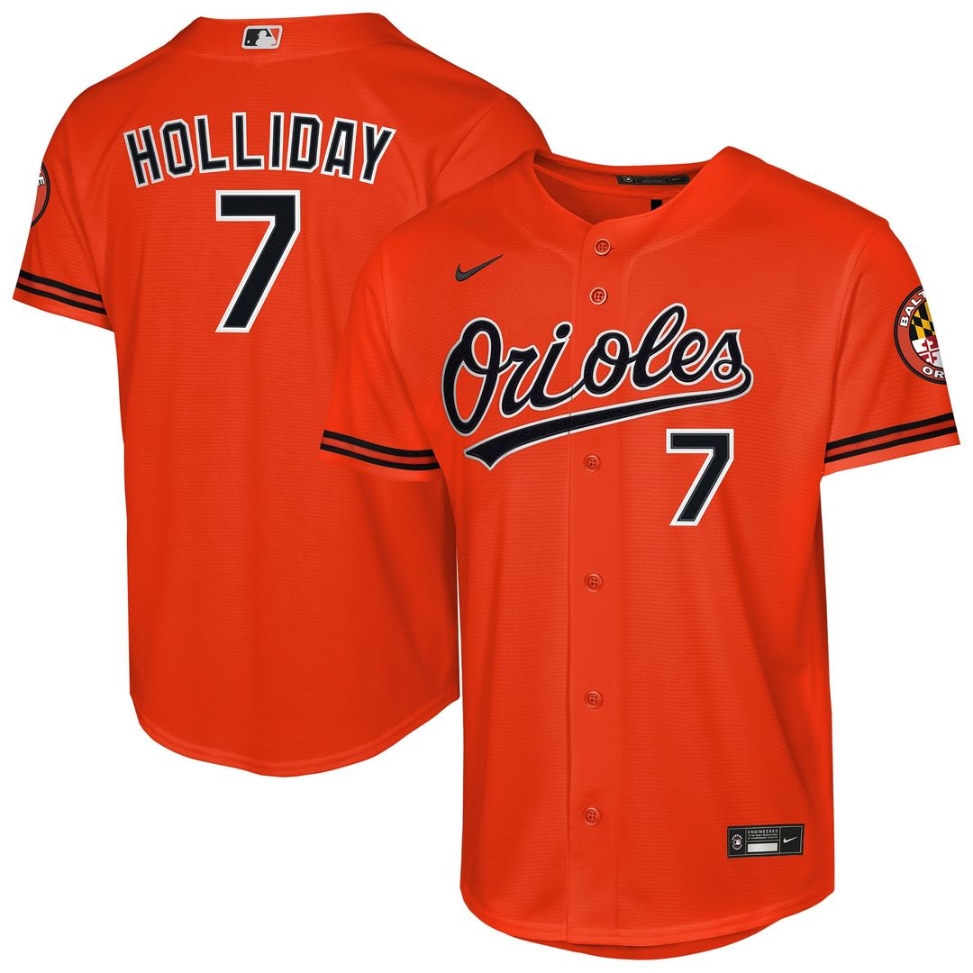 Baltimore Orioles Jackson Holliday Nike Youth Alternate 2 Stadium Player Jersey - Orange Team Jersey Sports Fan Apparel