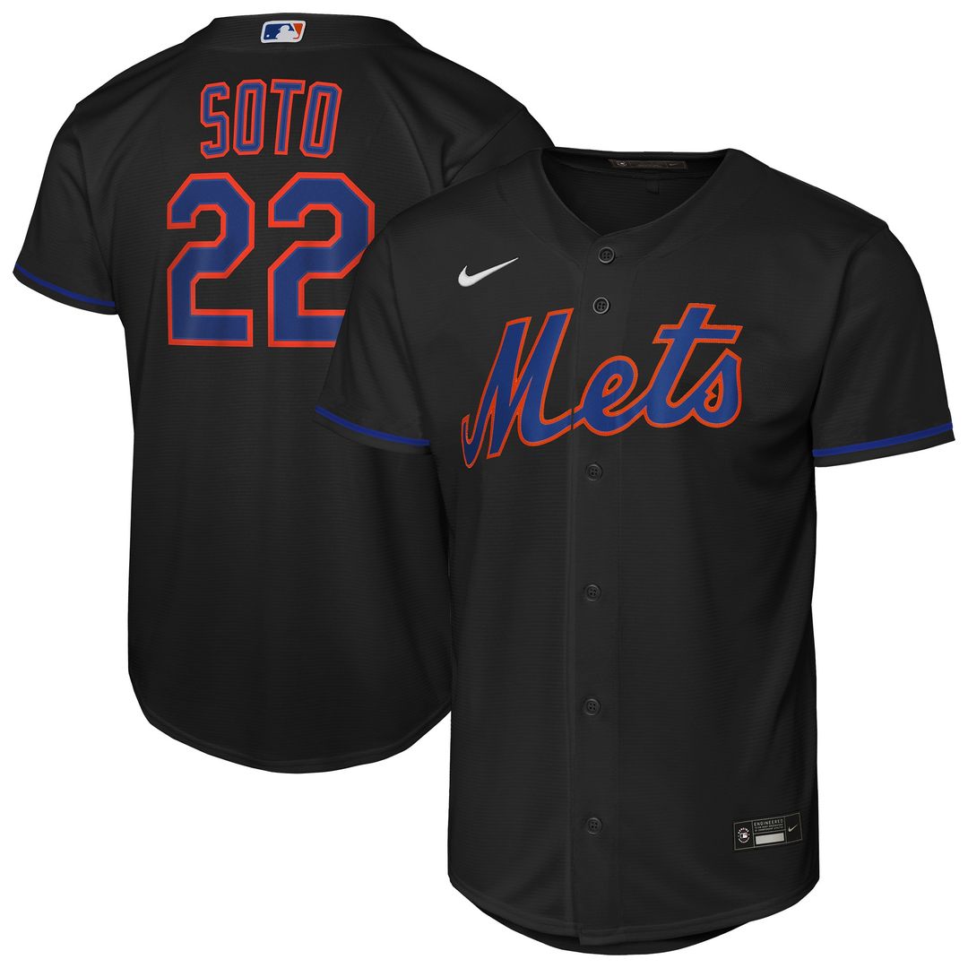 New York Mets Juan Soto Nike Youth Alternate Replica Jersey - Black Team Jersey Sports Fan Apparel