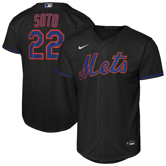 New York Mets Juan Soto Nike Youth Alternate Replica Jersey - Black Team Jersey Sports Fan Apparel